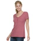 Women's Sonoma Goods For Life&trade; Henley Tee, Size: Small, Pink