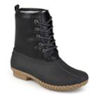 Journee Dreena Girls' Water-resistant Duck Boots, Size: 1, Black