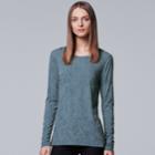 Women's Simply Vera Vera Wang Jacquard Tee, Size: Medium, Med Blue