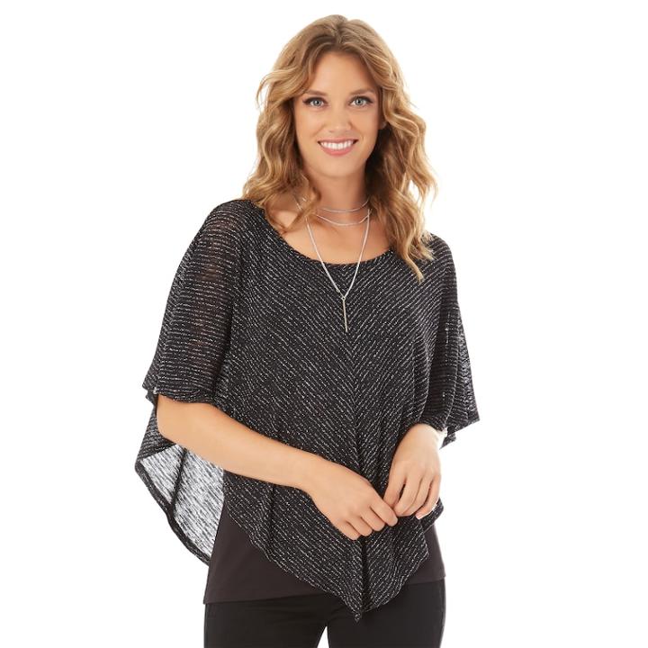 Women's Apt. 9&reg; Textured Pullover, Size: Medium, Black