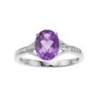 Sterling Silver Oval Cut Lab-created Alexandrite & Diamond Accent Ring, Women's, Size: 6, Purple
