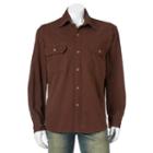 Men's Bear River Classic-fit Washed Twill Button-down Shirt, Size: Large, Dark Brown