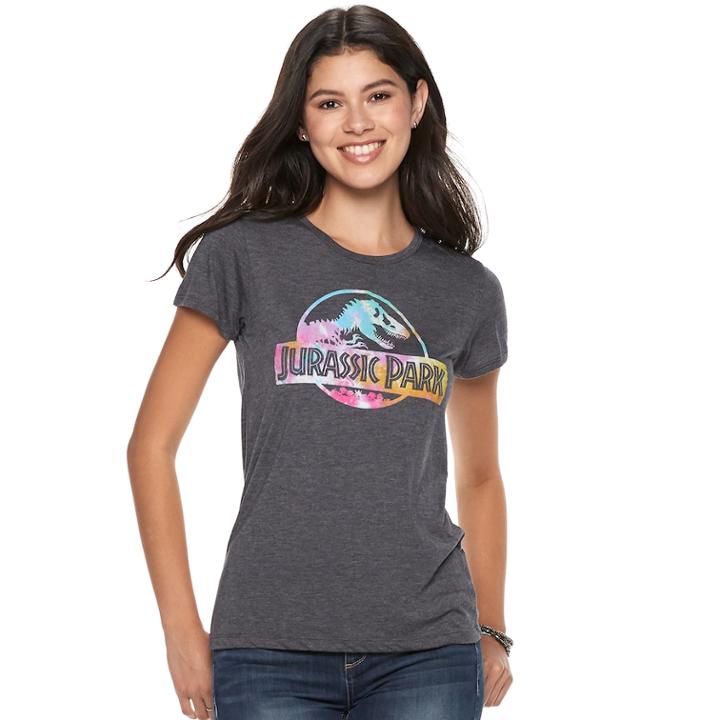 Juniors' Jurassic Park Tie-dye Logo Tee, Teens, Size: Xl, Blue (navy)