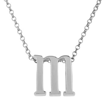 Sweet Sentiments Sterling Silver Initial Charm Pendant Necklace, Size: 18, Grey