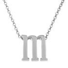 Sweet Sentiments Sterling Silver Initial Charm Pendant Necklace, Size: 18, Grey