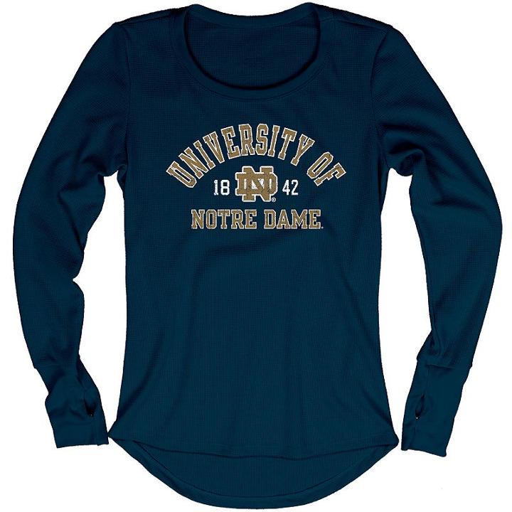 Women's Blue 84 Notre Dame Fighting Irish Thermal Long Sleeve Shirt, Size: Large (navy)