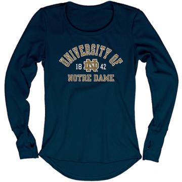Women's Blue 84 Notre Dame Fighting Irish Thermal Long Sleeve Shirt, Size: Large (navy)