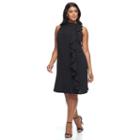 Plus Size Suite 7 Ruffle Shift Dress, Women's, Size: 14 W, Black