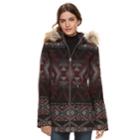 Women's Kc Collections Tribal Faux-fur Trim Wool Blend Jacket, Size: Small, Multicolor