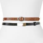 Apt. 9&reg; Plaque Skinny Belt Set, Women's, Size: Xl, Med Beige
