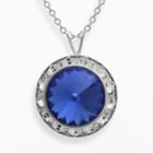 Illuminaire Silver-plated Crystal Halo Pendant - Made With Swarovski Crystals, Women's, Blue
