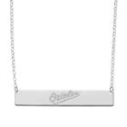 Baltimore Orioles Sterling Silver Bar Necklace, Women's, Size: 16, Grey