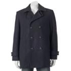 Men's Billy London Slim-fit Double-breasted 33-in. Wool-blend Short Peacoat, Size: 44 Long, Dark Grey