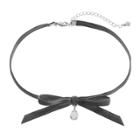 Lc Lauren Conrad Runway Collection Cubic Zirconia Teardrop Tie Choker Necklace, Women's, Grey