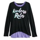 Girls 7-16 & Plus Size So&reg; Racerback Tank Top & Long Sleeve Tee Set, Size: 16, Black