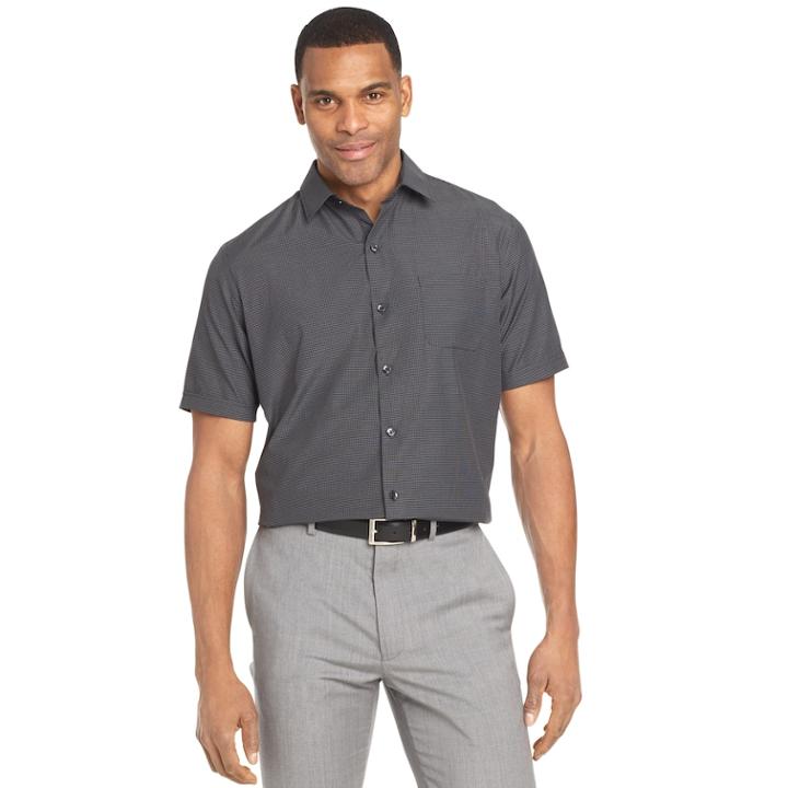Men's Van Heusen Air Classic-fit Casual Button-down Shirt, Size: Medium, Black