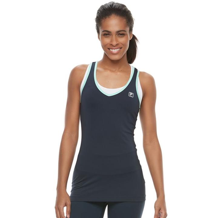 Women's Fila Sport&reg; Basic Racer Workout Tank Top, Size: Medium, Blue (navy)