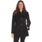 Women's Fleet Street Single-breasted Wool Blend Coat, Size: 10, Black