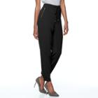 Women's Apt. 9&reg; Zipper Accent Jogger Pants, Size: Large, Black