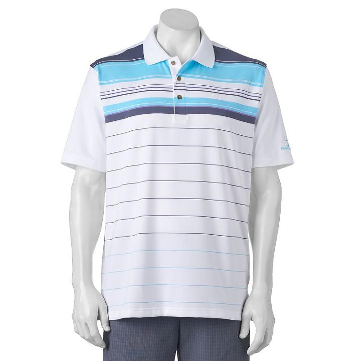 Men's Pebble Beach Classic-fit Striped Performance Golf Polo, Size: Medium, White