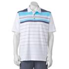 Men's Pebble Beach Classic-fit Striped Performance Golf Polo, Size: Medium, White