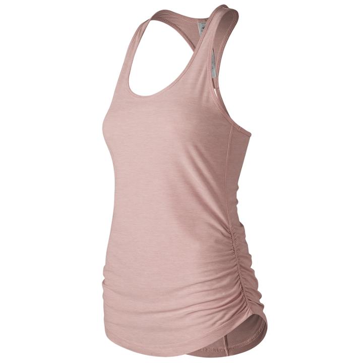 Women's New Balance The Perfect Shirred Racerback Workout Tank, Size: Medium, Gold