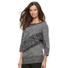 Women's Dana Buchman Diagonal Knit Dolman Sweater, Size: Small, Grey (charcoal)