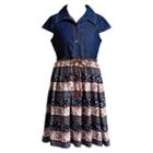 Girls 7-16 & Plus Size Emily West Woven Denim & Patterned Skirt Dress, Size: 20 1/2, Ovrfl Oth