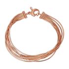 14k Gold Over Silver Multistrand Snake Chain Bracelet, Women's, Size: 7.5, Pink