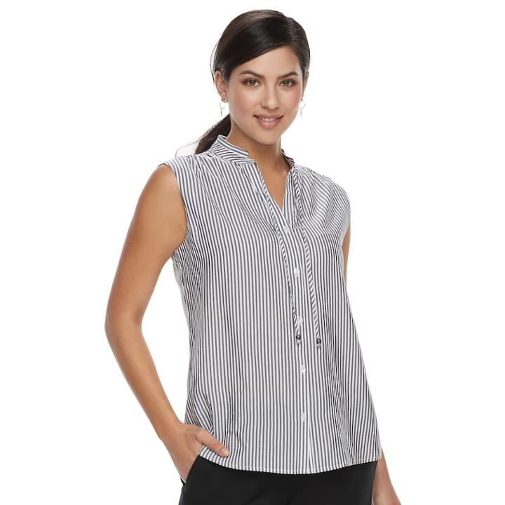 Women's Apt. 9&reg; Tie Accent Blouse, Size: Xl, Black