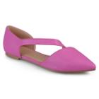 Journee Collection Landry Women's Pointed Flats, Girl's, Size: 6.5, Brt Pink