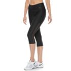 Women's Nike Power Training Mesh Inset Capri Leggings, Size: Small, Grey (charcoal)