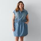 Plus Size Sonoma Goods For Life&trade; Chambray Shirtdress, Women's, Size: 2xl, Med Blue