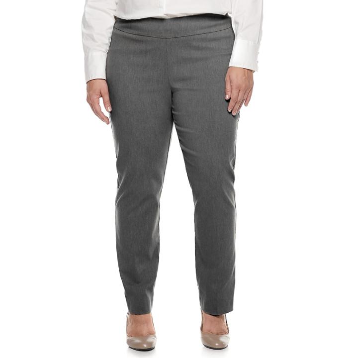 Plus Size Dana Buchman Slimming Pull-on Pants, Women's, Size: 2xl, Grey