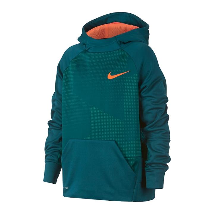 Boys 8-20 Nike Therma Fleece Printed Hoodie, Size: Medium, Green