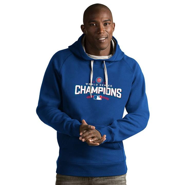 Men's Antigua Chicago Cubs 2016 World Series Champions Victory Hoodie, Size: Medium, Dark Blue