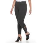 French Laundry Plus Size Cut Out Leggings, Women's, Size: 2xl, Dark Grey