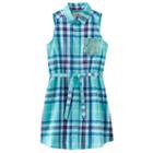 Girls 7-16 & Plus Size So&reg; Plaid Sleeveless Shirt Dress, Size: 12 1/2, Turquoise/blue (turq/aqua)