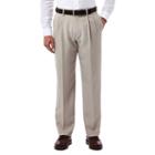 Men's Haggar Eclo Stria Classic-fit Pleated Dress Pants, Size: 38x29, Lt Beige