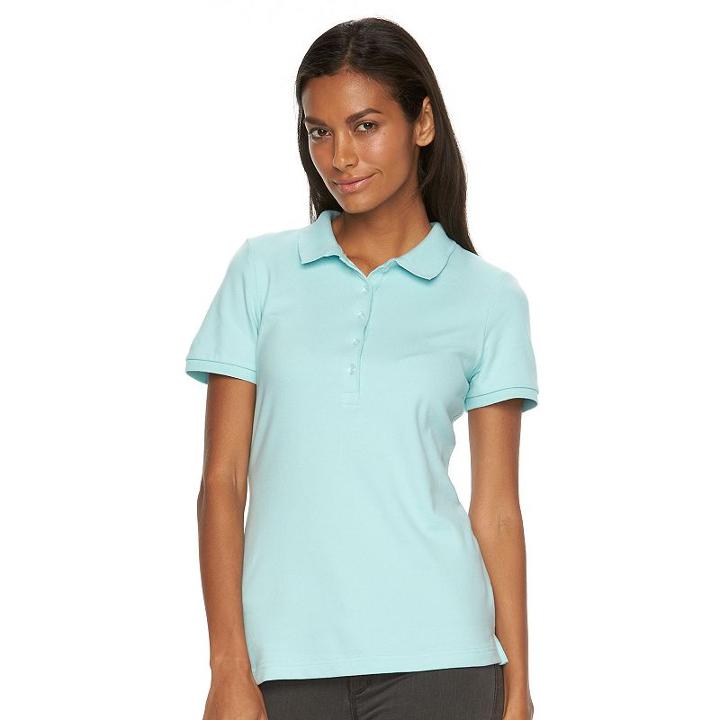 Women's Croft & Barrow&reg; Classic Solid Polo, Size: Medium, Brt Blue