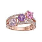 Sterling Silver Rose De France Amethyst & Lab-created Pink Sapphire Ring, Women's, Size: 6, Multicolor