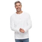 Men's Croft & Barrow&reg; Classic-fit Easy-care Henley, Size: Medium, White