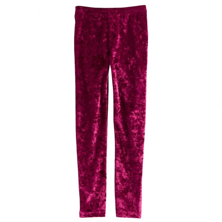 Girls 4-12 Sonoma Goods For Life&trade; Velour Long Leggings, Size: 12, Med Purple