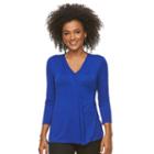 Women's Dana Buchman Release-pleat Top, Size: Small, Med Blue