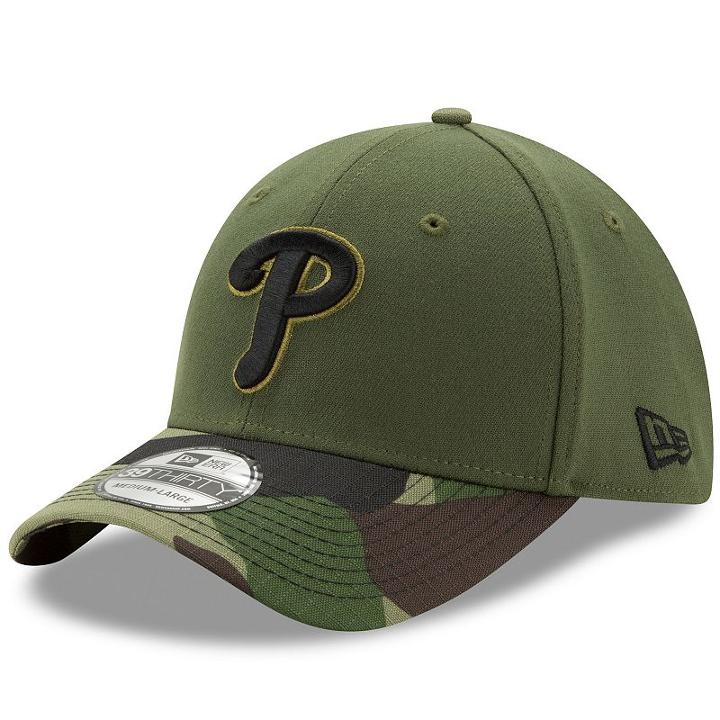 New Era, Adult Philadelphia Phillies Memorial Day 39thirty Flex-fit Cap, Size: S/m, Ovrfl Oth