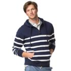 Big & Tall Chaps Classic-fit Engineer-striped Terry Quarter-zip Hoodie, Men's, Size: 3xb, Blue (navy)