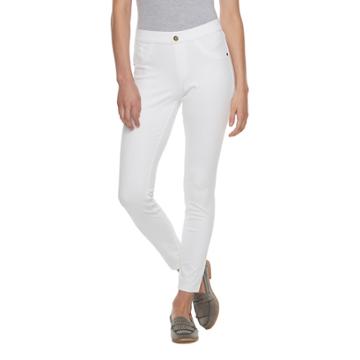 Utopia By Hue Denim Leggings, Women's, Size: Large, White
