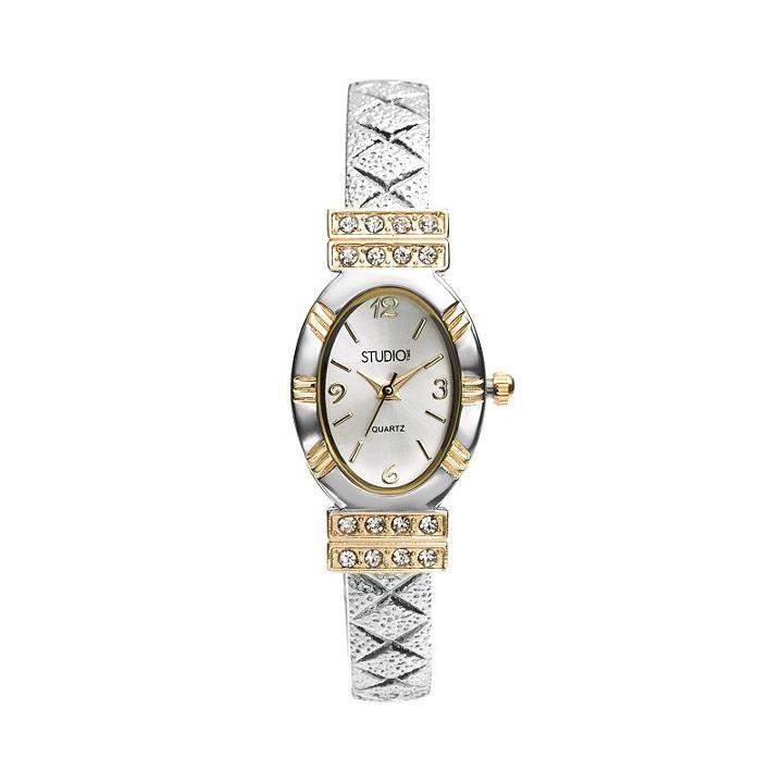 Studio Time Women's Two Tone Bangle Watch, Multicolor