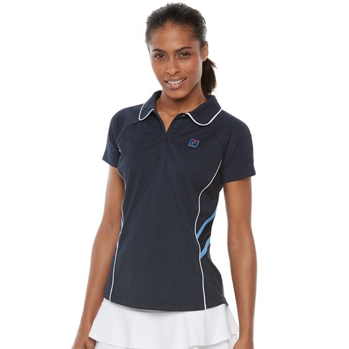 Women's Fila Sport® Mesh-inset Tennis Polo, Size: Small, Blue (navy)