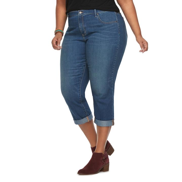 Plus Size Sonoma Goods For Life&trade; Denim Girlfriend Jeans, Women's, Size: 18 W, Med Blue